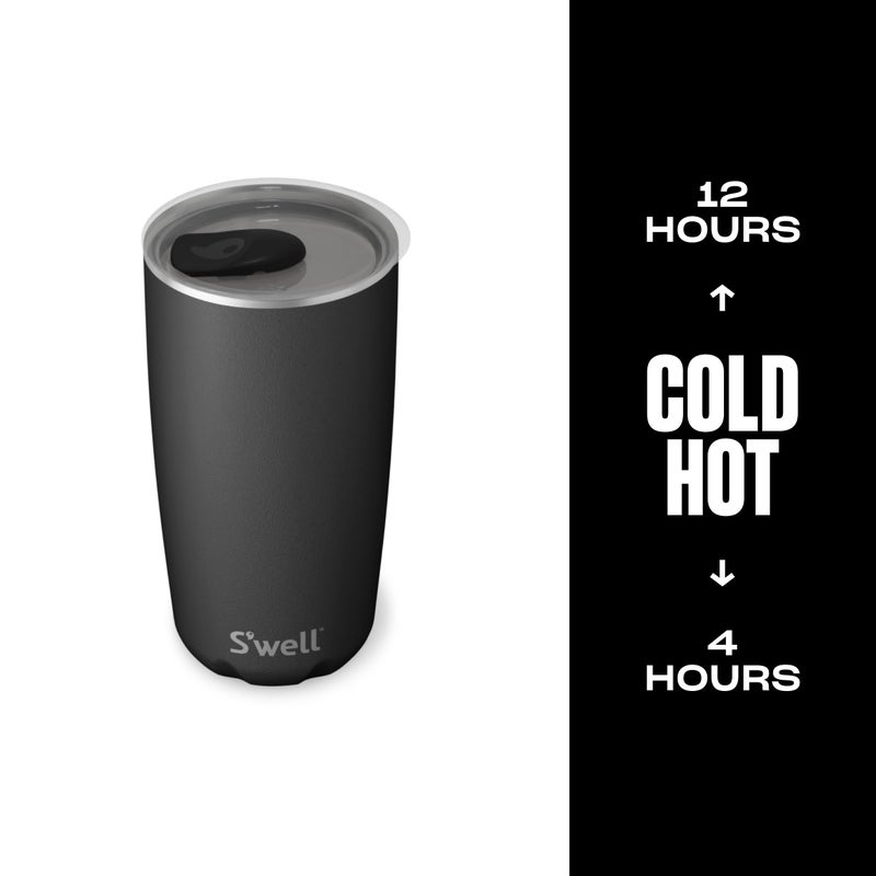 S'well Stainless Steel Tumbler with Slide-Open Lid, 18oz, Onyx, Triple Layered Vacuum Insulated Containers Keeps Drinks Cold for 12 Hours and Hot for 4, BPA Free - Image 3